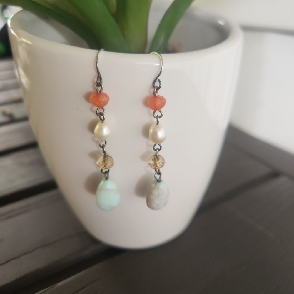 Elegant Multi-Color Dangle Earrings